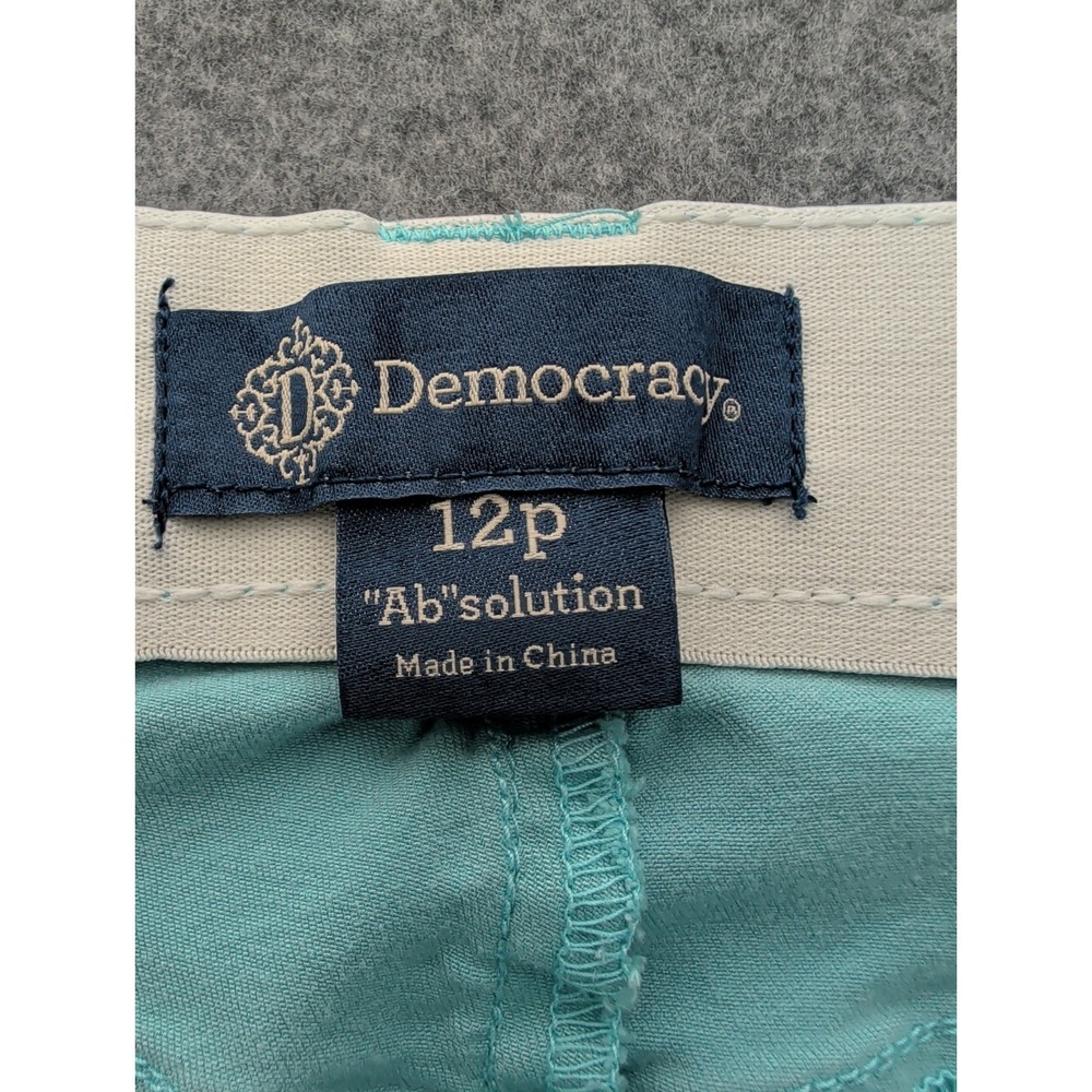 Democracy Ab Solution Capri Style Pants Women's 12 Turquoise Skinny - Picture 2 of 16